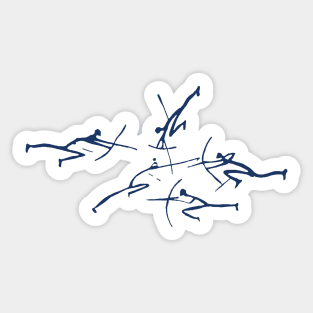 Minimalist Paleolithic Bow Fight Sticker